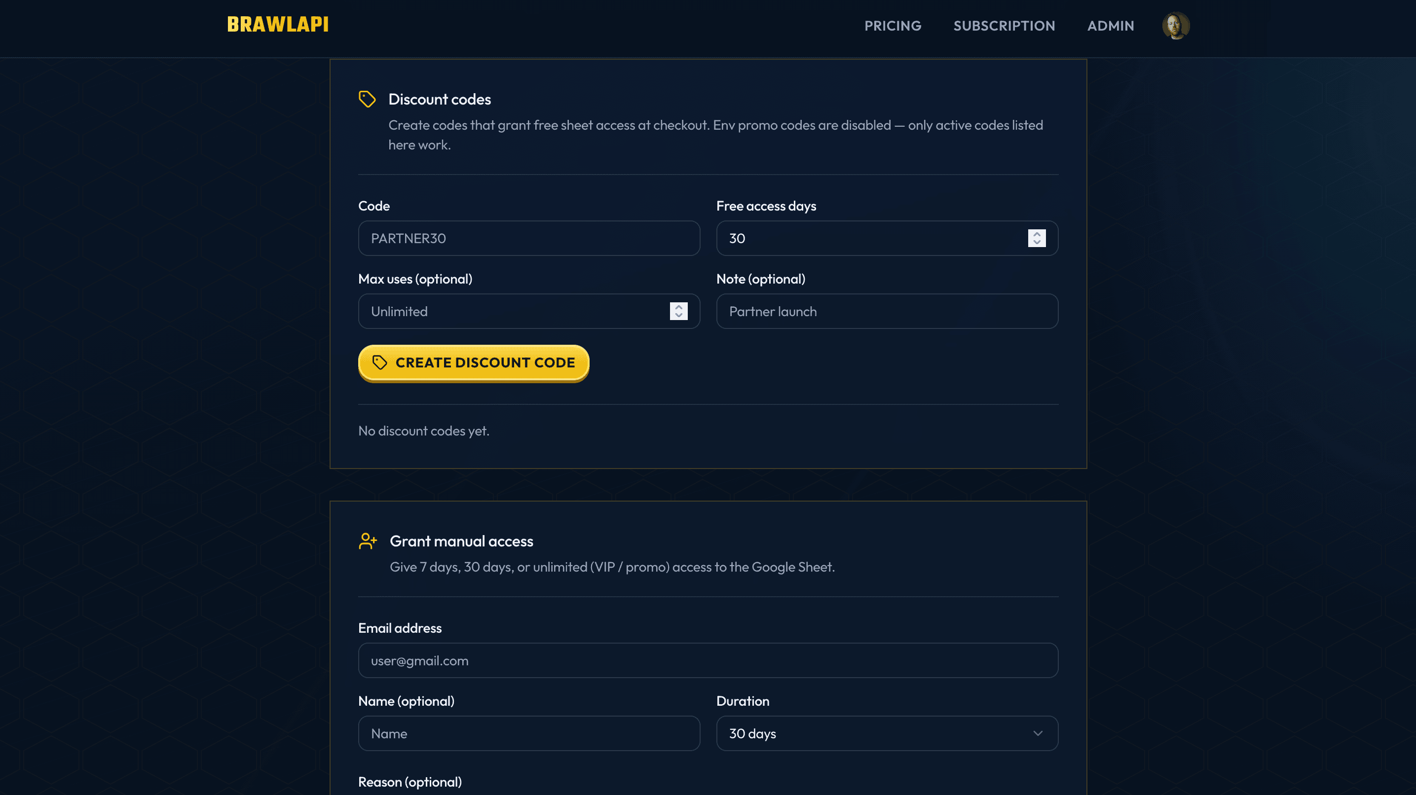 Adminpanel BrawlAPI